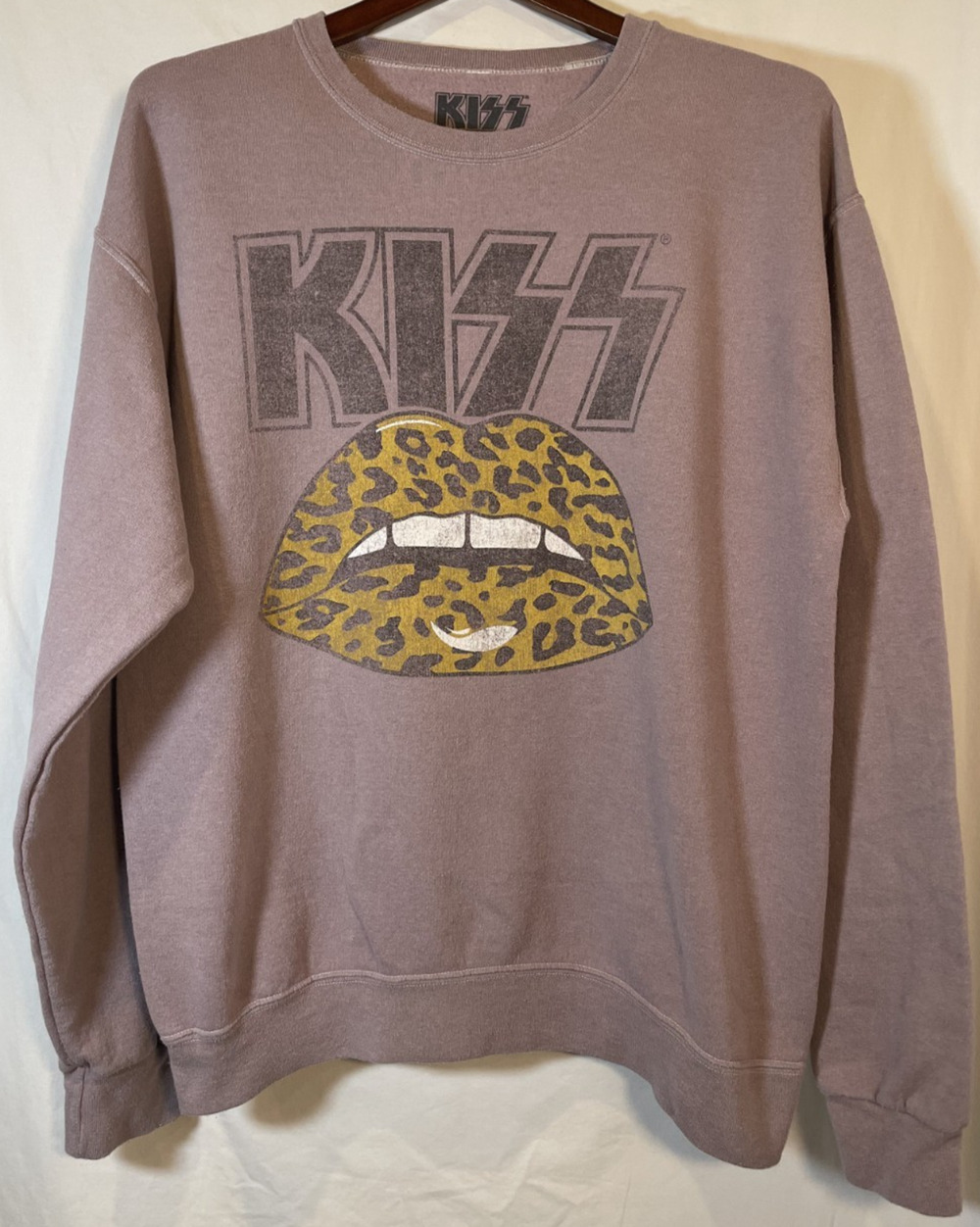 Kiss Heavy Metal Hard Rock Band Crew Neck Purple - M